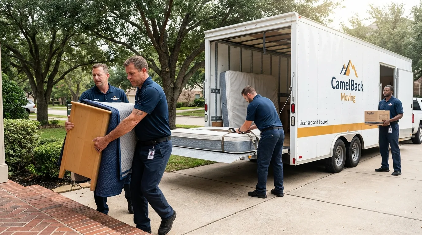 Crew loading residential truck for cross-state move from Sellersville, PA